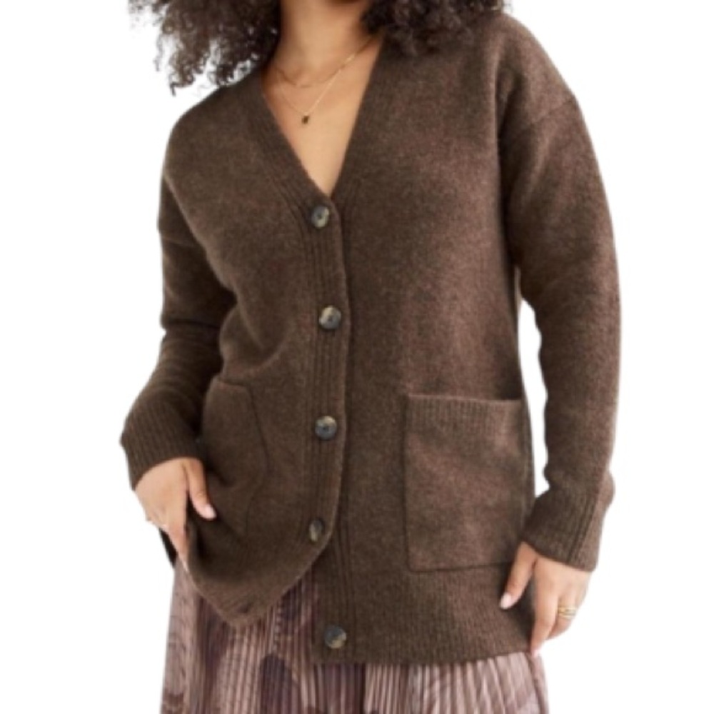 Aritzia Oversized Marino Wool Blend Bronw Pisa Cárdigan Size XS